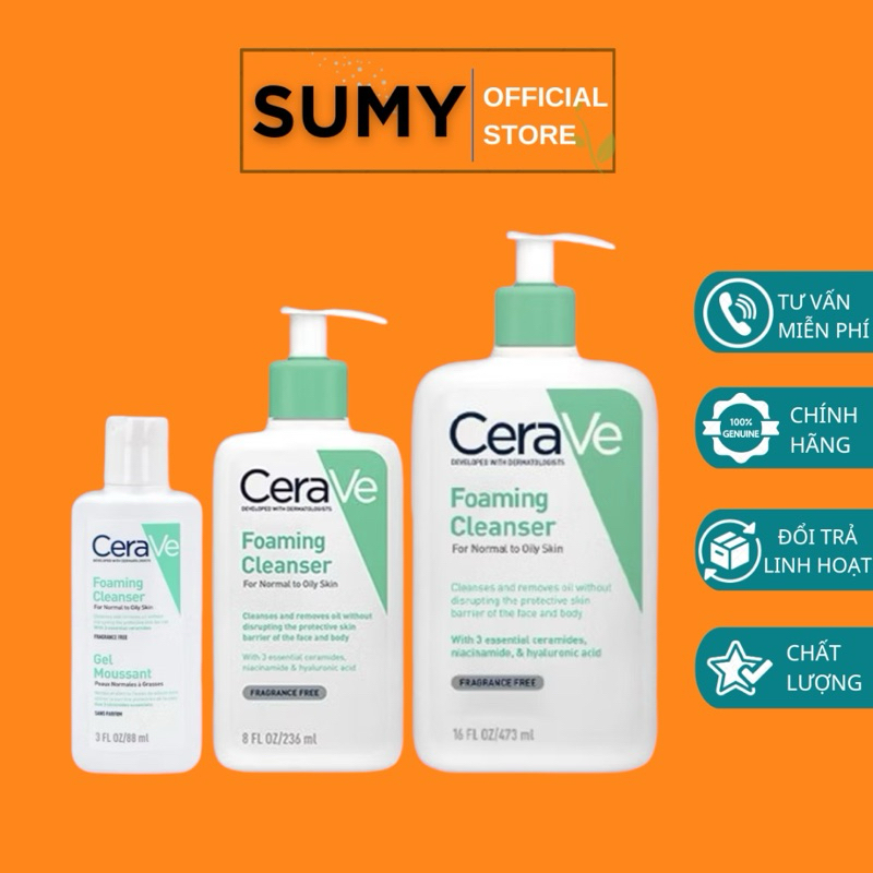 Sữa Rửa Mặt giúp làm sạch sâu dành cho da dầu Cerave Foaming Cleanser ...