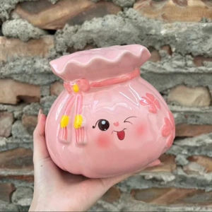 Lợn Đất Heo Đất Ống Heo Tiết Kiệm Decor - Túi Tiền - Bát Tràng