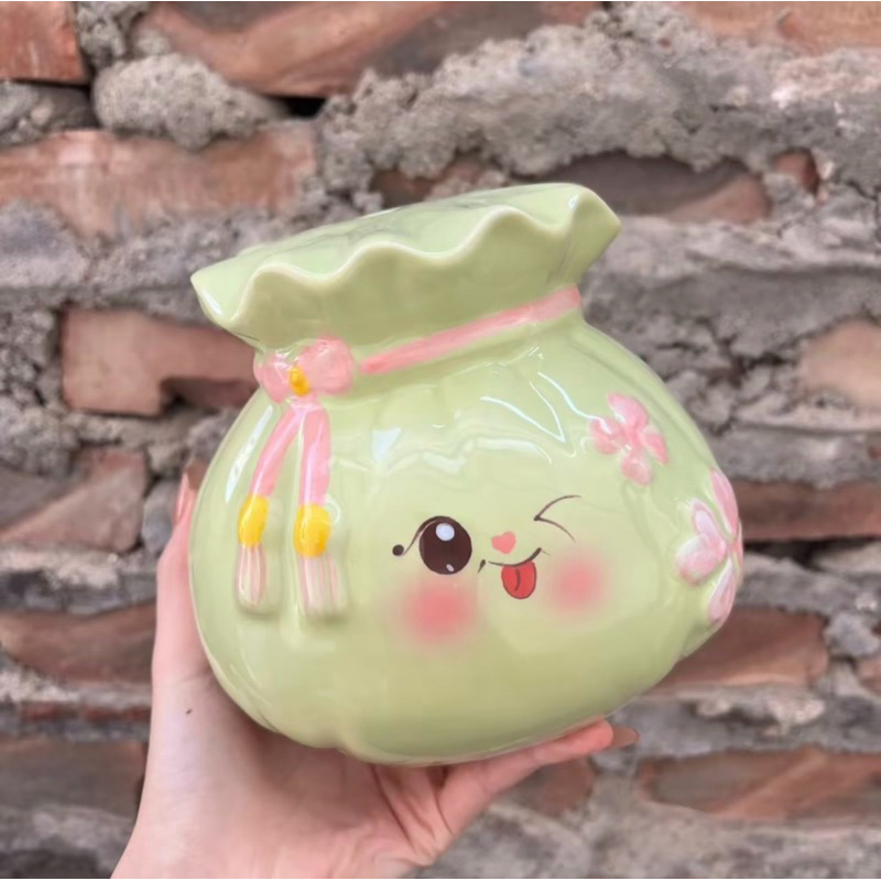 [Lỗ Tròn] Lợn Đất Heo Đất Ống Heo Tiết Kiệm Decor - Túi Tiền - Bát Tràng