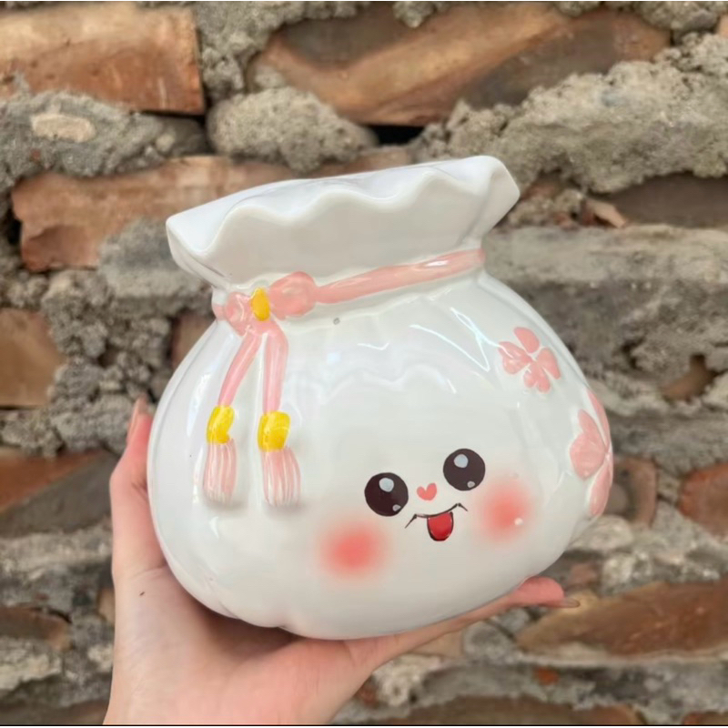 [Lỗ Tròn] Lợn Đất Heo Đất Ống Heo Tiết Kiệm Decor - Túi Tiền - Bát Tràng