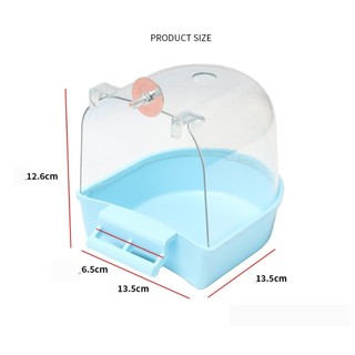 Bồn Tắm Cho Chim Nhựa PVC Gắn Ngoài Lồng Có Mái Che Cho Vẹt Chào Mào Yến Phụng Họa Mi