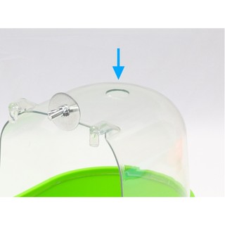 Bồn Tắm Cho Chim Nhựa PVC Gắn Ngoài Lồng Có Mái Che Cho Vẹt Chào Mào Yến Phụng Họa Mi
