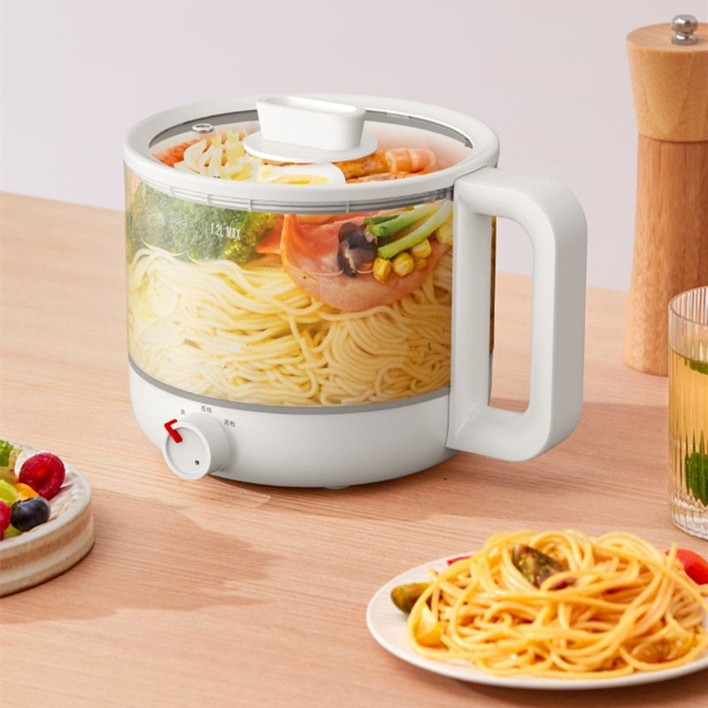 Nồi điện thủy tinh đa năng Deerma 1.2L - Nấu cơm, súp, lẩu, hấp, luộc, pha trà