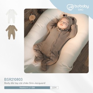 BSR210803 Body dài tay cài chéo Siro Jacquard