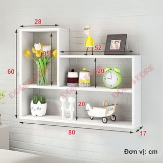 Kệ sách treo tường nhiều ngăn đa năng,Kệ gỗ gắn tường trang trí Gỗ MDF