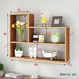 Kệ sách treo tường nhiều ngăn đa năng,Kệ gỗ gắn tường trang trí Gỗ MDF