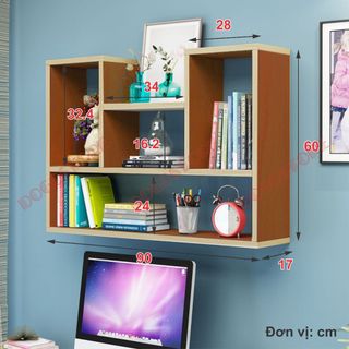 Kệ sách treo tường chữ U nhiều màu sắc,giá sách trang trí decor tường chữ U bằng gỗ công nghiệp