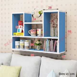 Kệ sách treo tường chữ U nhiều màu sắc,giá sách trang trí decor tường chữ U bằng gỗ công nghiệp