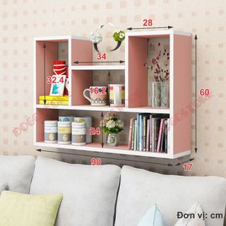 Kệ sách treo tường chữ U nhiều màu sắc,giá sách trang trí decor tường chữ U bằng gỗ công nghiệp