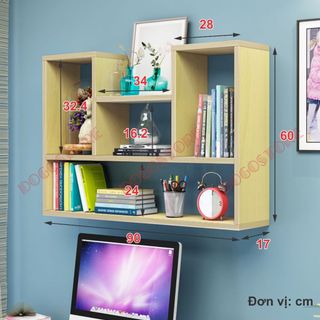 Kệ sách treo tường chữ U nhiều màu sắc,giá sách trang trí decor tường chữ U bằng gỗ công nghiệp