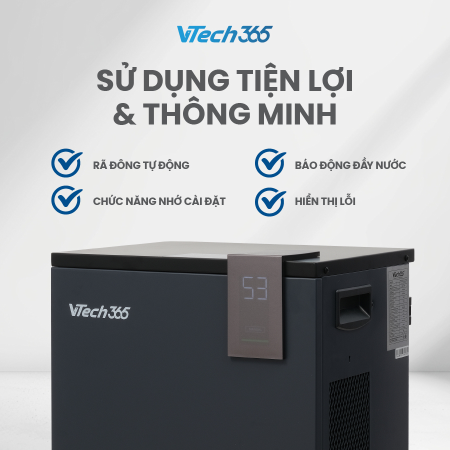 Máy Hút Ẩm Không Khí VTech365 HA600, điều khiển Wifi, công suất lớn, phòng 120m2