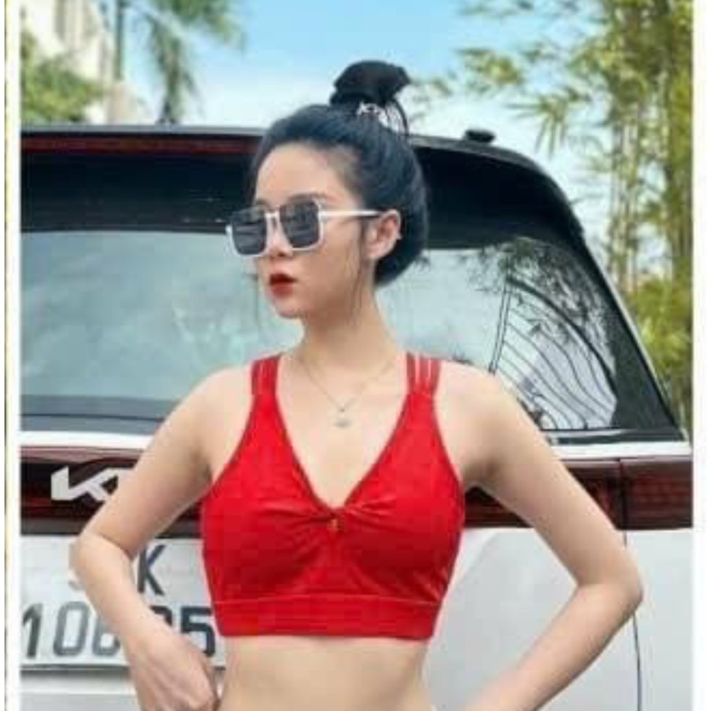 Áo thể thao nữ, áo tập gym ,yoga, erobic, zumba ,áo bra đan dây co dãn mịn mát,tặng mút