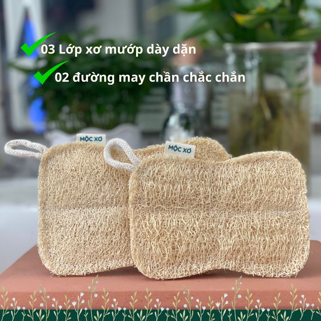 Miếng Rửa Chén Xơ Mướp Cỡ Lớn Hình Chữ Nhật - Miếng Chùi Nồi - Miếng Rửa Bát