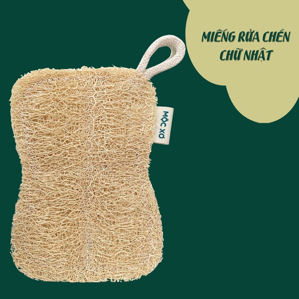 Miếng Rửa Chén Xơ Mướp Cỡ Lớn Hình Chữ Nhật - Miếng Chùi Nồi - Miếng Rửa Bát