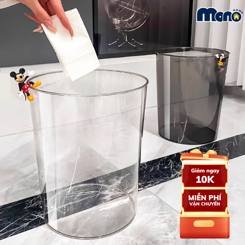 Thùng đựng rác trong suốt sang trọng MONO, Xô nhựa trong suốt đa năng ...