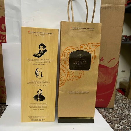 Cà Phê Chồn Legend Trung Nguyên Cao Cấp Loại Hộp Gỗ ( có 225 gr cà phê )