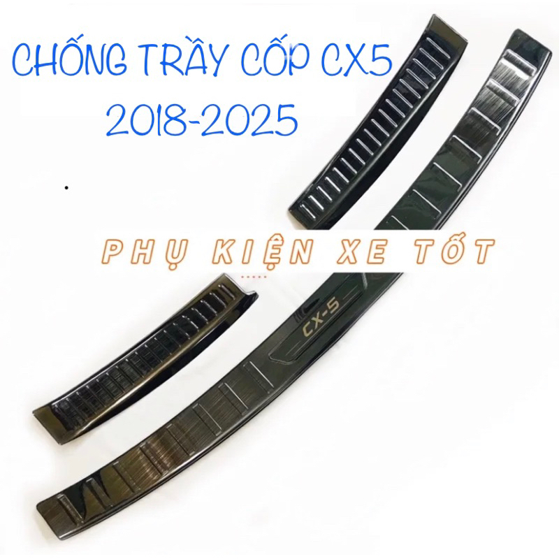 Ốp chống trầy cốp xe CX5 2018-2025 vân Titan chống rỉ hàng cao cấp
