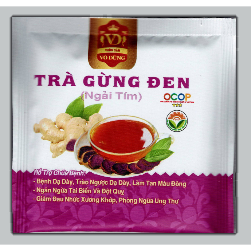 Trà Gừng Đen Vườn Hoa Sâm Võ Dũng - Đặc Sản Vĩnh Long (Hộp 15 Túi Lọc)