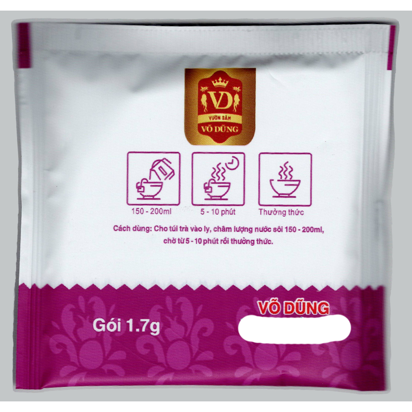 Trà Gừng Đen Vườn Hoa Sâm Võ Dũng - Đặc Sản Vĩnh Long (Hộp 15 Túi Lọc)