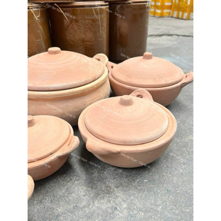Nồi Đất Kho Cá Bụng Bự Sâu Lòng - Size 14cm Đến 30cm - Có Quai/Nắp Đậy - Kho Thịt - Nấu Canh - Gốm Đất Nung