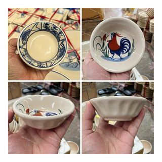 Chén Bánh Bèo/Chén Tép/Chén Chấm Gốm Vẽ Gà/Cá Cao Cấp 9.5cm - Gốm Lái Thiêu - Gốm Nam Bộ