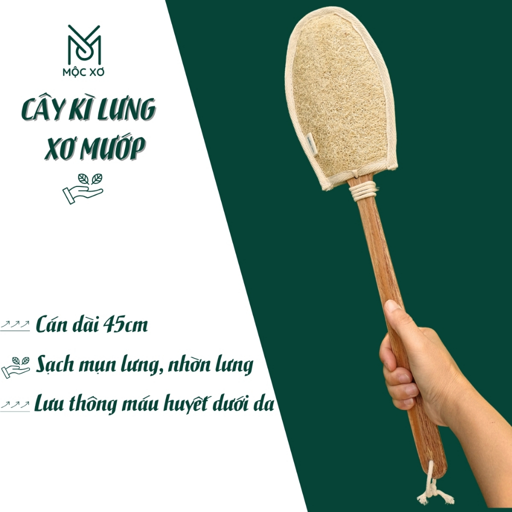 (Mộc Xơ) Cây Chà Lưng Xơ Mướp Dài 45cm - Cây Kì Lưng - Xơ Mướp Tắm - Sơ Mướp