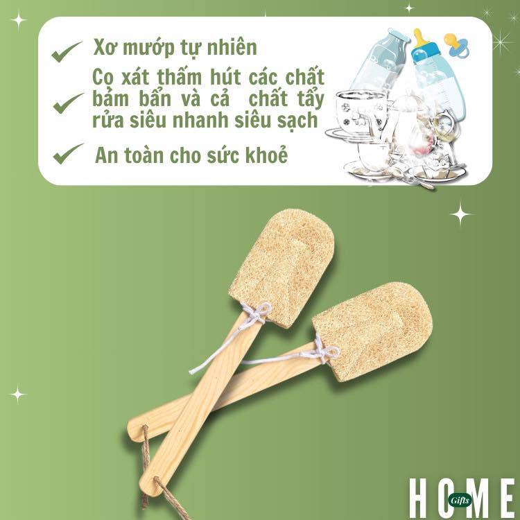 Cây Rửa Ly Mộc Xơ 6-8 Cánh - Xơ Mướp Tự Nhiên - Cây Rửa Bình Sữa - Cây Rửa Cốc - Cây Rửa Bình Nước