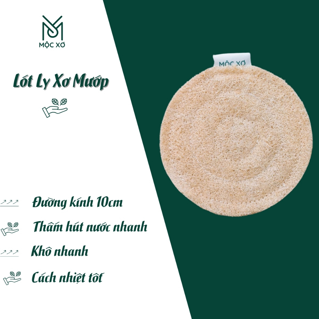 Lót Ly Xơ Mướp Mộc Xơ - Xơ Mướp Tự Nhiên - Xơ Mướp Xuất Khẩu - Lót Ly Cách Nhiệt Tốt