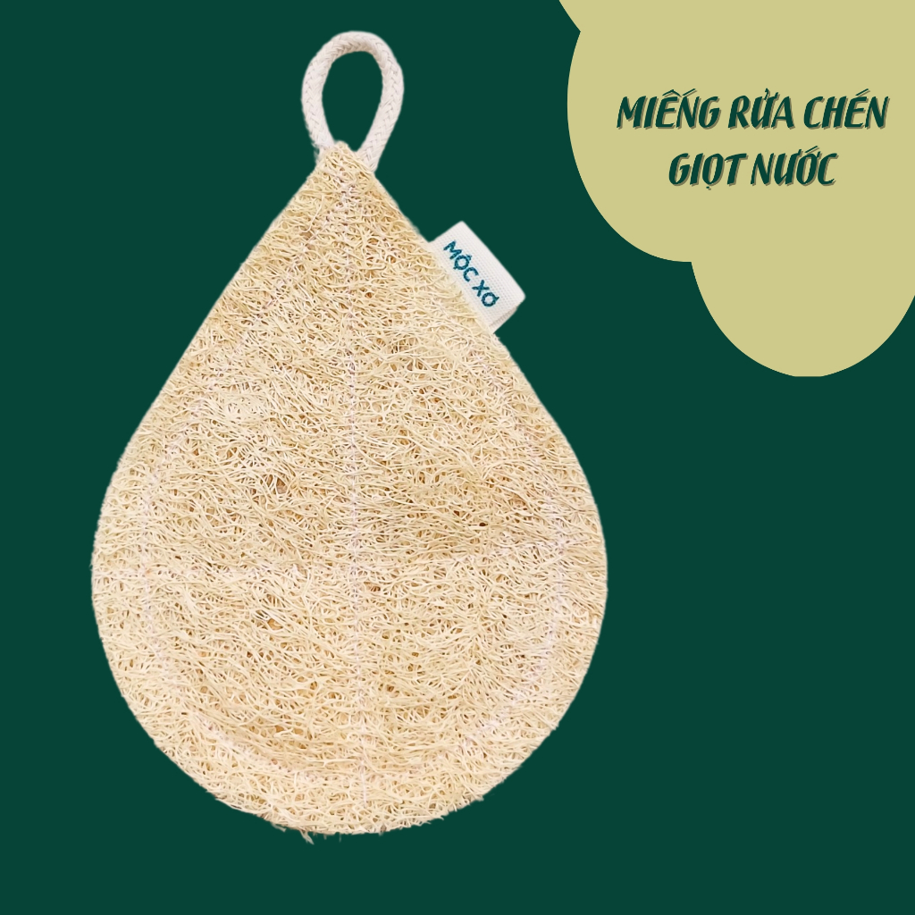 Miếng Rửa Chén Xơ Mướp Mộc Xơ - Xơ Mướp Rửa Chén - Miếng Chùi Nồi Rửa Bát Hình Giọt Nước