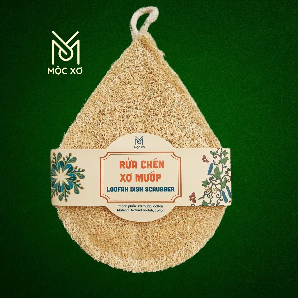 Miếng Rửa Chén Xơ Mướp Mộc Xơ - Xơ Mướp Rửa Chén - Miếng Chùi Nồi Rửa Bát Hình Giọt Nước