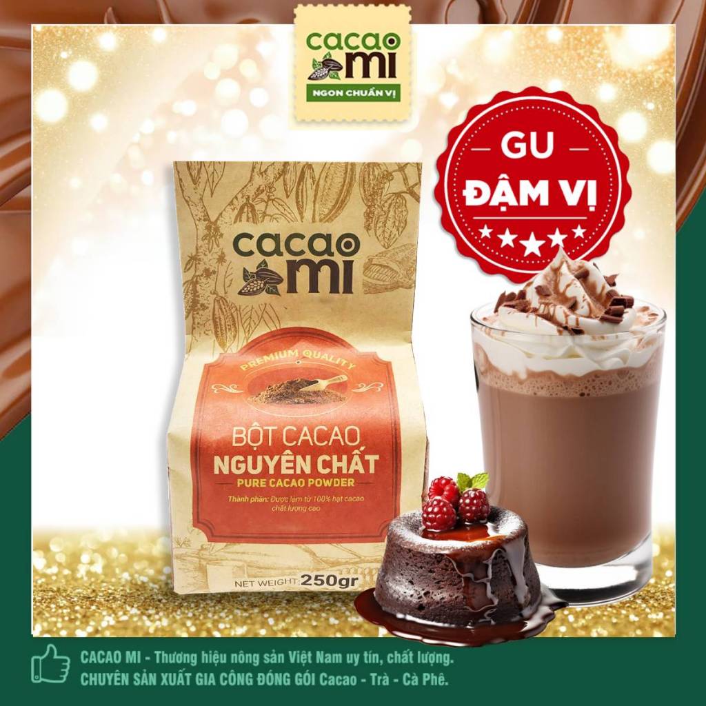 Ảnh Bột Cacao Nguyên Chất Không Đường CACAOMI Premium Gu Đậm Vị - Pha Socola, Trà Sữa, Bánh Chocolate 1
