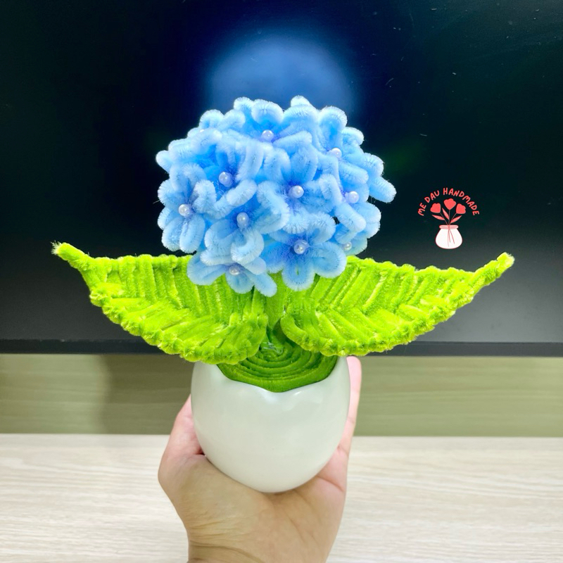 [Thành phẩm] Chậu (Lọ) Hoa Kẽm Nhung mini Thủ công Handmade Làm Quà tặng Decor Trang trí nhà, bàn học, bàn làm việc