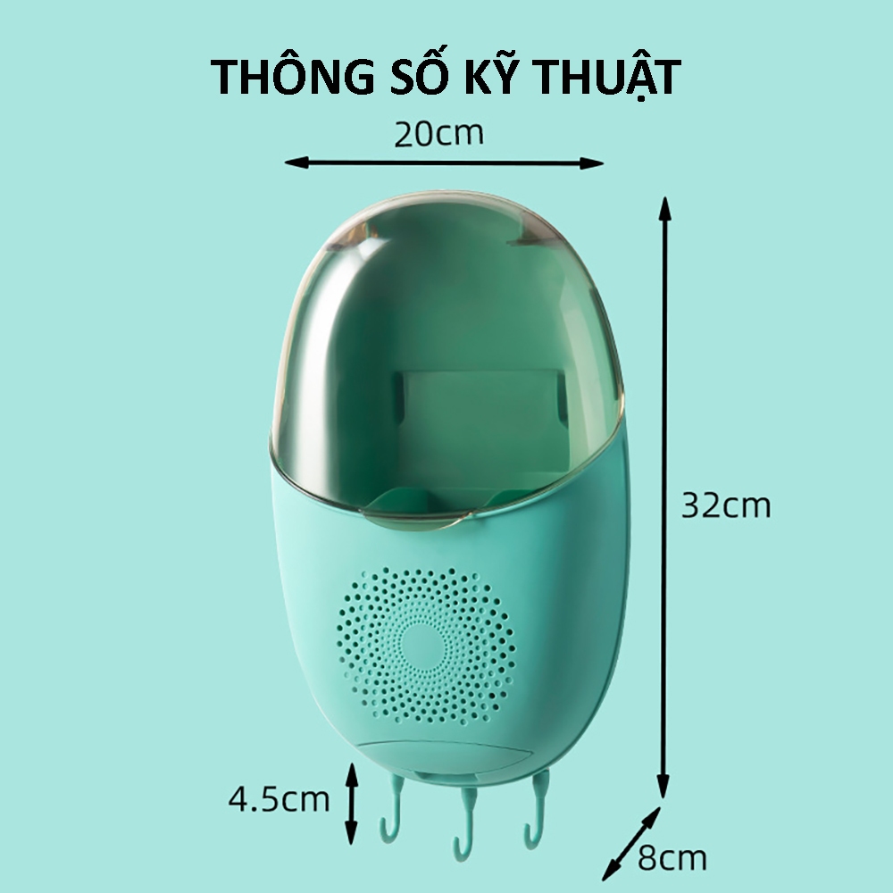 Hộp đựng đũa muỗng treo tường thoáng khí ngăn ẩm mốc có nắp đậy chống bụicôn trùng tích hợp móc treo