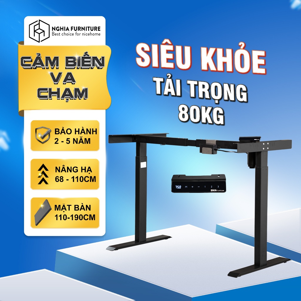 Ảnh Chân bàn nâng hạ thông minh NghiaFurniture 2 Motor/1 Motor, Nâng hạ, dừng lại khi gặp cản 2