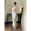 KATE - Đầm cổ V chất thun lưới mesh, 2 dây tăng chỉnh SẴN MUSH ngực