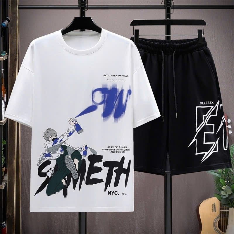 Set bộ cotton cho bé set bộ hè cho bé trai size từ 22-52kg from dáng rộng rãi thoải mái
