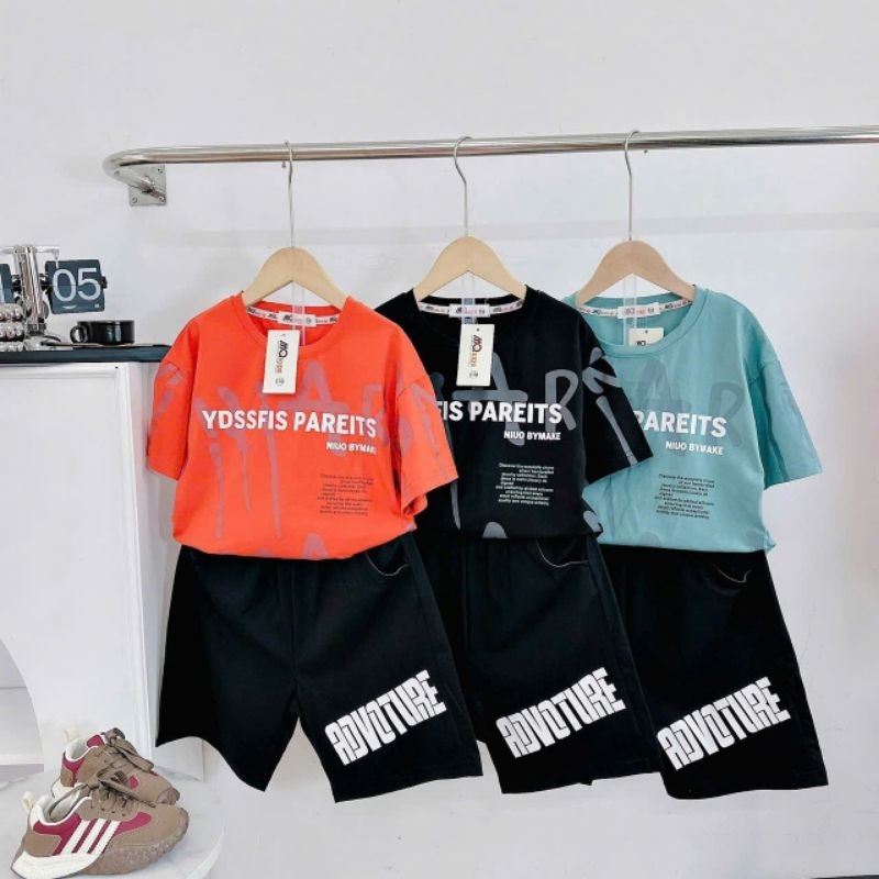 Set bộ cộc tay cho bé bộ hè cho bé trai size từ 20-52kg chất cotton ép mịn , bền vải