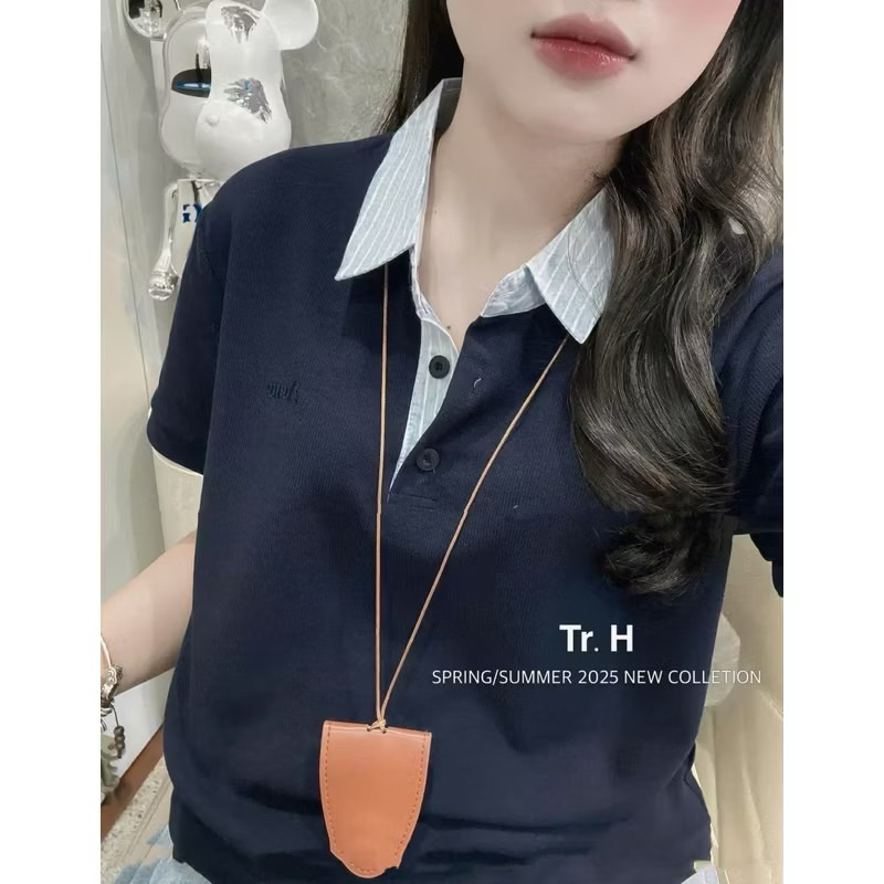 [Hẵng sẵn] Áo polo cổ phối kẻ hàng QCL1 tag FBM