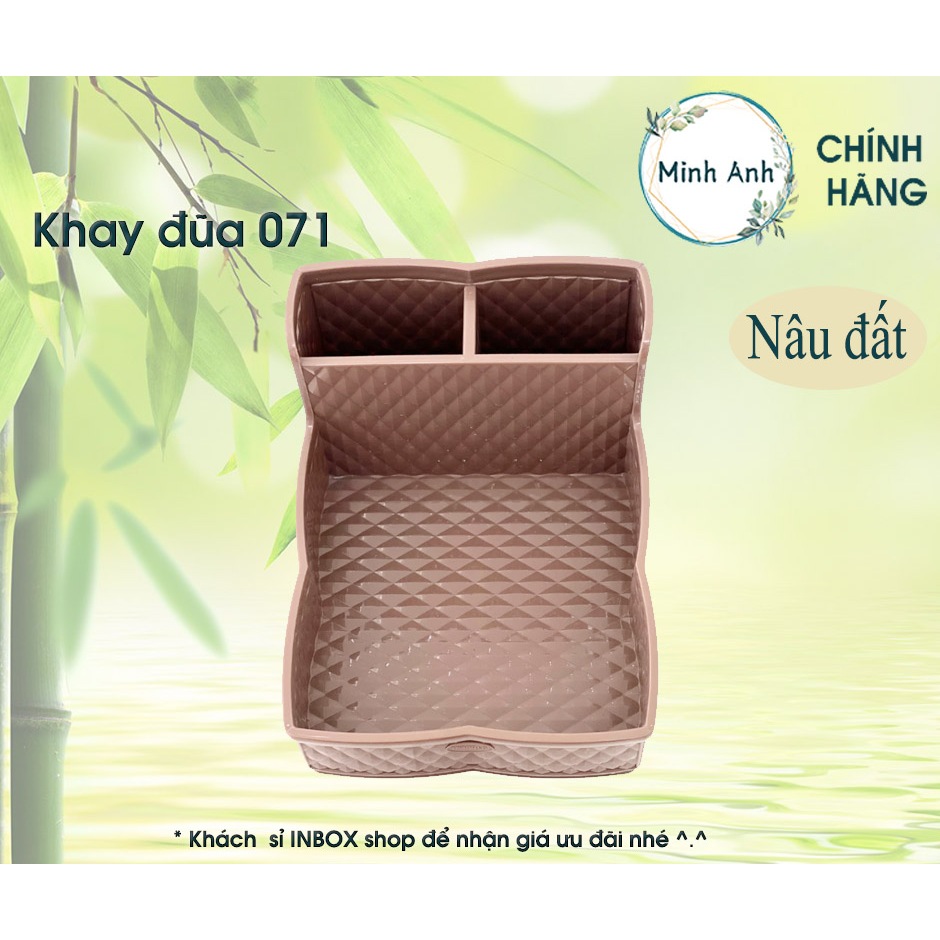 [ Hỏa tốc ] Hộp đũa muỗng và hộp giấy 071 [ Màu : nâu gỗ ] khay dua tốt bền đẹp