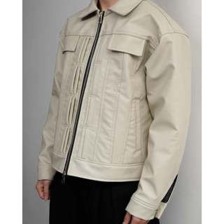 Áo khoác da MMESTLINE "ATELIER LEATHER" vải dày form Boxy