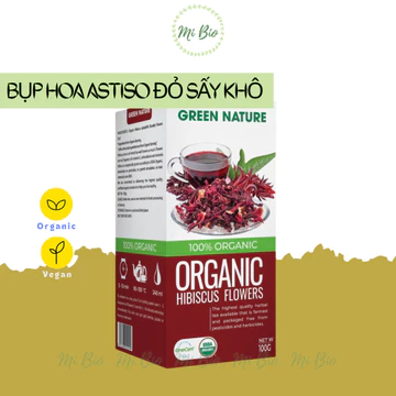 Hoa bụp giấm (actiso đỏ) hữu cơ Hibiscus Flowers 100gr - Green Nature - Ăn Kiêng - Ăn thực dưỡng - MiBio