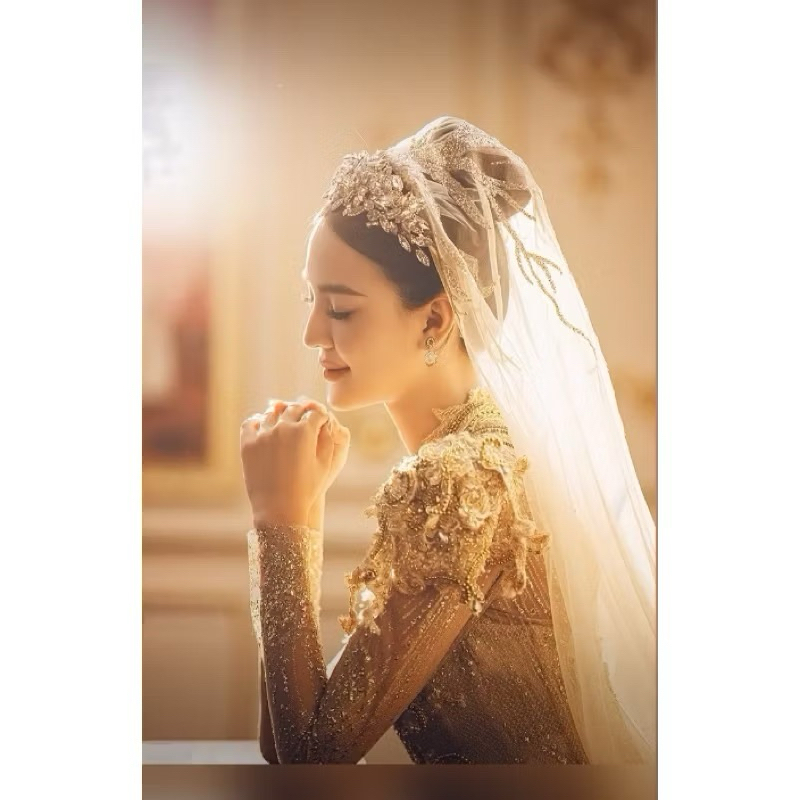 Bờm cô dâu đá xinh cho ngày cưới-TB222