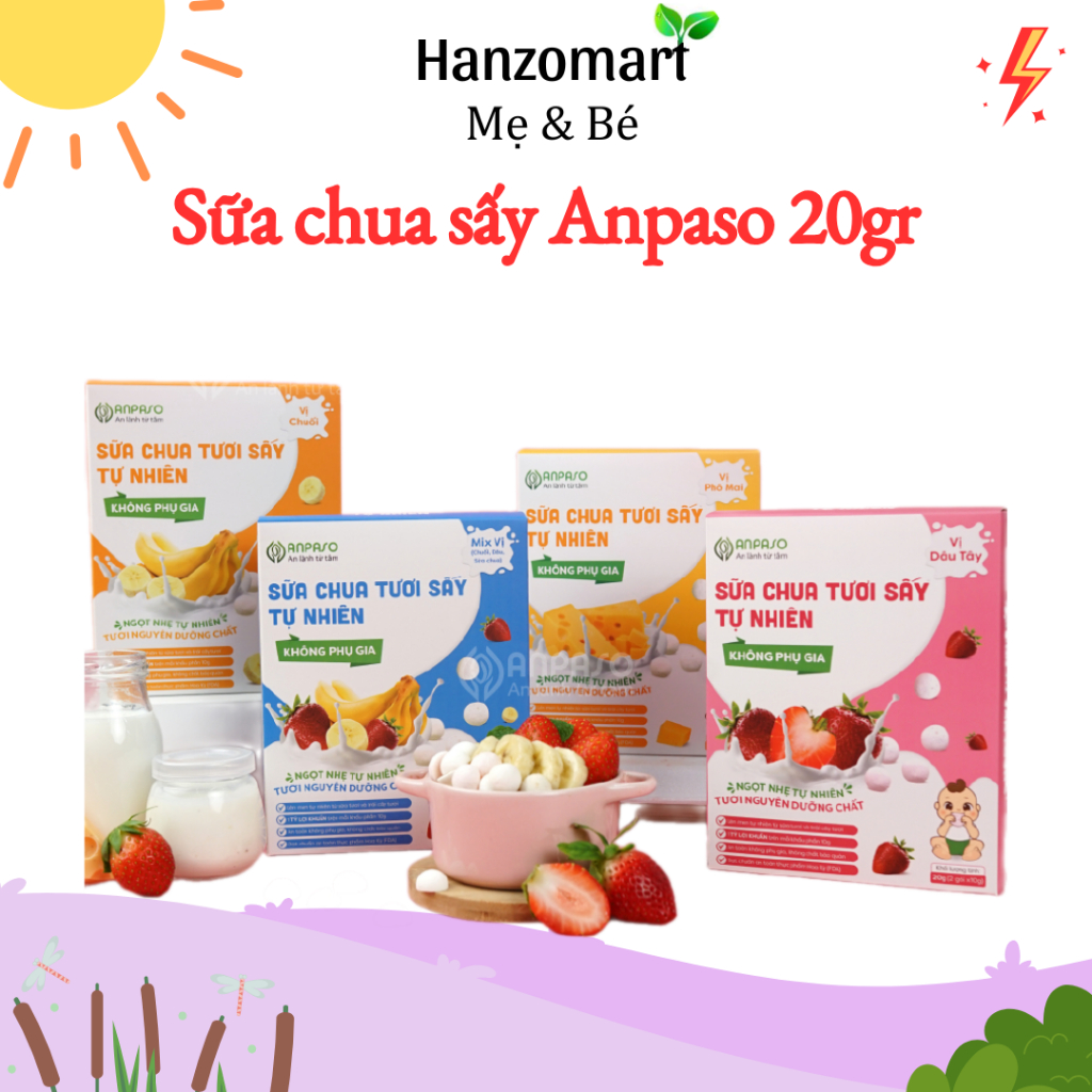 Sữa chua khô anpaso Bổ Sung 2 Tỷ Lợi Khuẩn Cho Bé Ăn Dặm