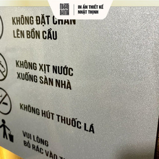BẢNG NỘI QUY NHÀ VỆ SINH • CHÚNG MÌNH MONG BẠN • CHÚ Ý TOLET SANG TRỌNG • ALU NHŨ BẠC
