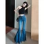 Quần Jeans ống loe To , Quần bò loe to xanh trước phong cách LN 30