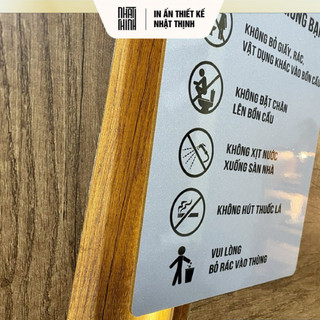 BẢNG NỘI QUY NHÀ VỆ SINH • CHÚNG MÌNH MONG BẠN • CHÚ Ý TOLET SANG TRỌNG • ALU NHŨ BẠC