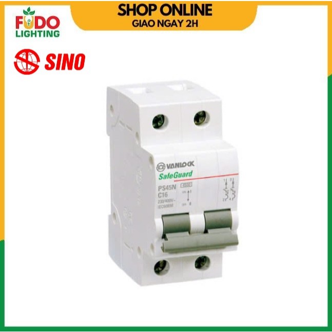 Cầu dao tự động MCP 2P Sino Vanlock 10A 16A 20A 25A 32A 40A 50A 63A ...