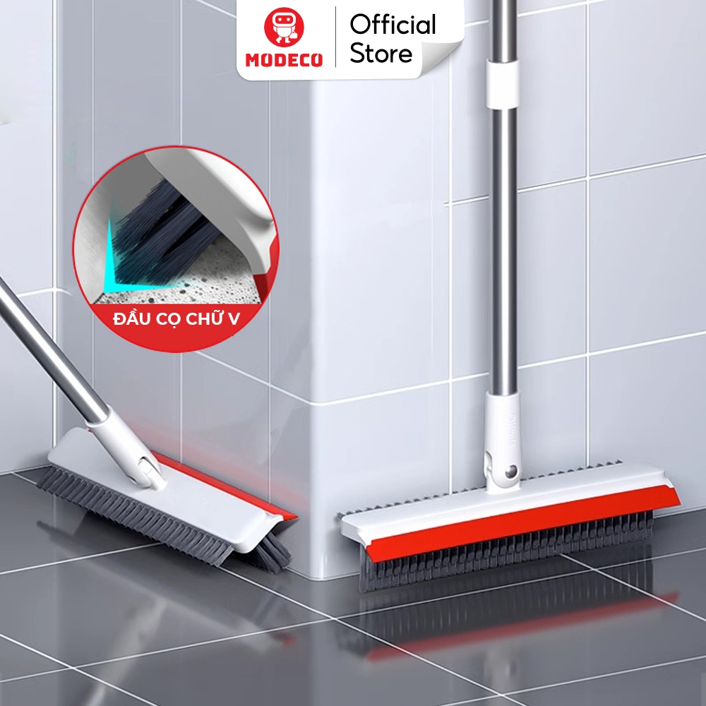 Cây Chà Sàn Nhà Tắm Đa Năng 2 in 1 Modeco, Cọ Góc Tường Gạt Nước Siêu Bền Và Tiện Dụng - Hàng Chính Hãng