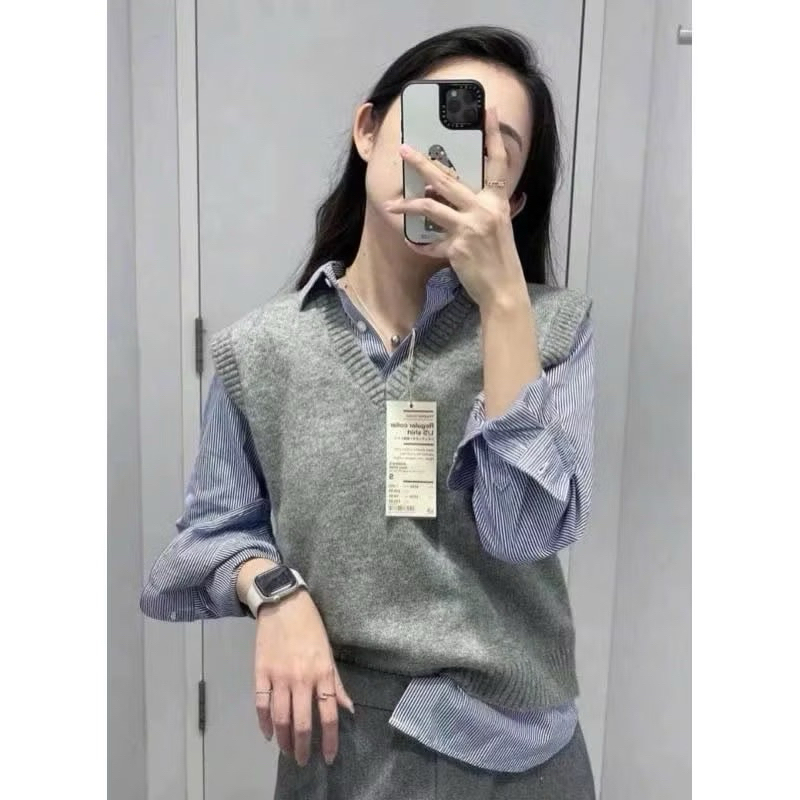 Áo len gile hàng QC