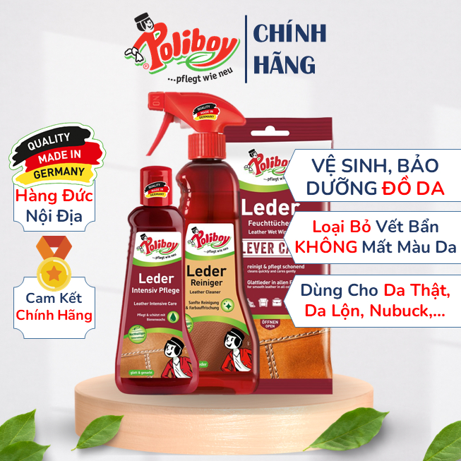 Ảnh Làm Sạch và Bảo Dưỡng Đồ Da, Giày Da, Bốt Da, Túi Da POLIBOY Chống Mốc Đồ Da, Làm Sạch Túi Da, Làm Bóng Giầy Da 1